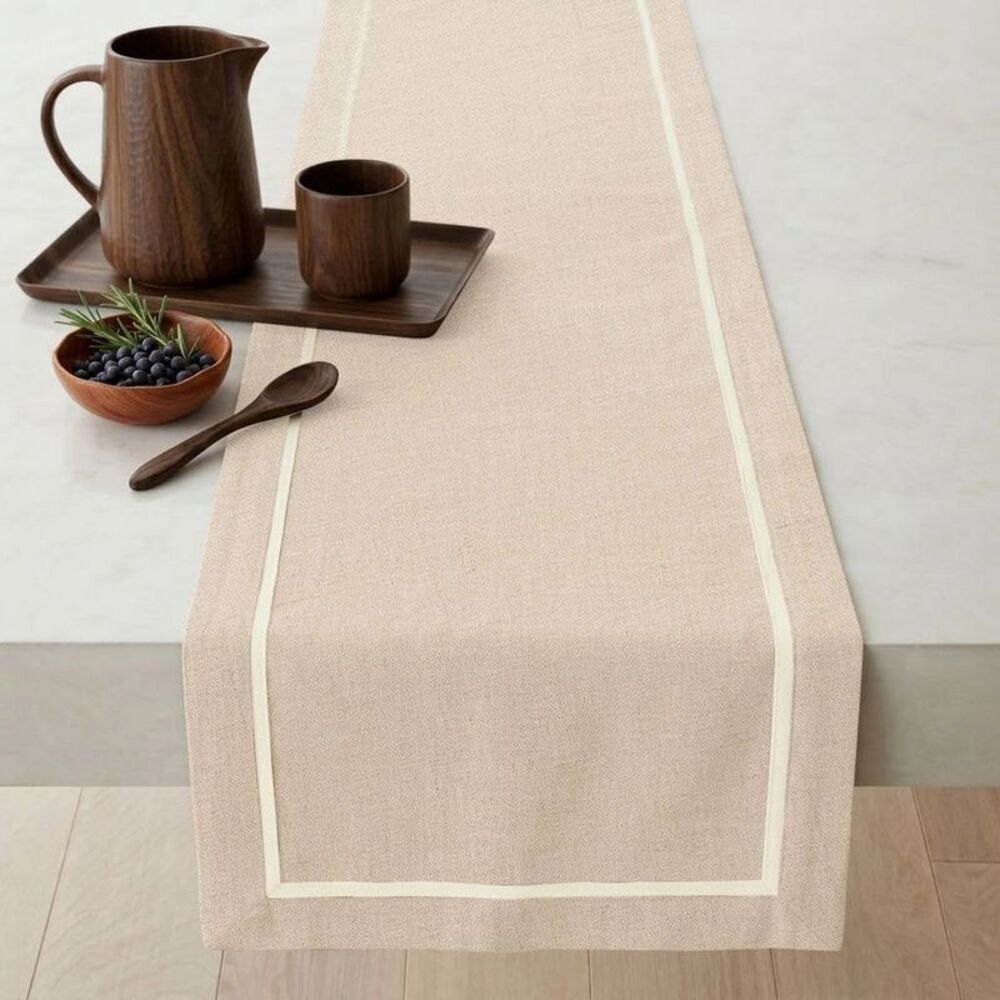 Solino Home Linen Natural Table Runner 14 x 72 Inches - Kensington